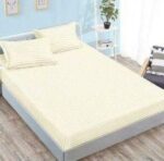 Lenjerie de pat bumbac Damasc hotelier – cu elastic – 6 piese, Model 18116