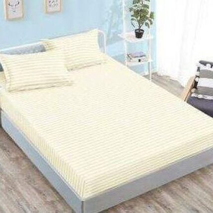 Lenjerie de pat bumbac Damasc hotelier – cu elastic – 6 piese, Model 18116