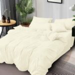 Lenjerie de pat bumbac Damasc hotelier – cu elastic – 6 piese, Model 18116 - imagine 2