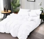 Lenjerie de pat bumbac Damasc hotelier – cu elastic – 6 piese, Model 18117 - imagine 2
