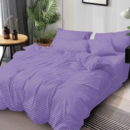 Lenjerie de pat bumbac Damasc hotelier – cu elastic – 6 piese, Model 18117 - imagine 2
