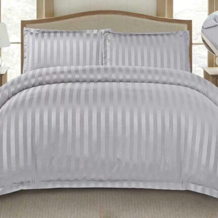 Lenjerie de pat bumbac Damasc Hotelier – cu elastic – 6 piese, Model 18232