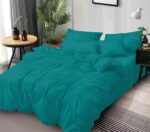 Lenjerie de pat bumbac Damasc hotelier – cu elastic – 6 piese, Model 18498 - imagine 2