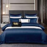 Lenjerie de pat bumbac Damasc hotelier Premium – cu elastic – 6 piese, Model 18446