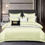 Lenjerie de pat bumbac Damasc hotelier Premium – cu elastic – 6 piese, Model 18506