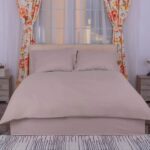 Lenjerie de pat bumbac damasc policoton (Bej) – 4 piese, Model 4049 - imagine 2