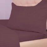 Lenjerie de pat bumbac damasc policoton (Maro) – 4 piese, Model 4046
