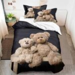 Lenjerie de pat bumbac finet 3D Premium – 1 persoana – 4 piese, Model 16122