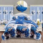 Lenjerie de pat bumbac finet – 6 piese + 2 Draperii, Model 16087 - imagine 2