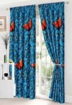 Lenjerie de pat bumbac finet – 6 piese + 2 Draperii, Model 16088