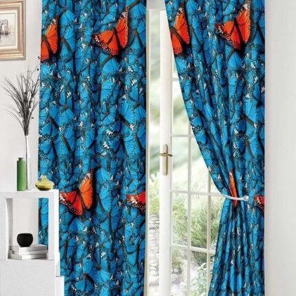 Lenjerie de pat bumbac finet – 6 piese + 2 Draperii, Model 16088