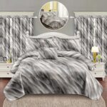 Lenjerie de pat bumbac finet – 6 piese + 2 Draperii, Model 16091 - imagine 2