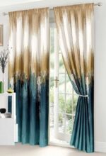 Lenjerie de pat bumbac finet – 6 piese + 2 Draperii, Model 16092