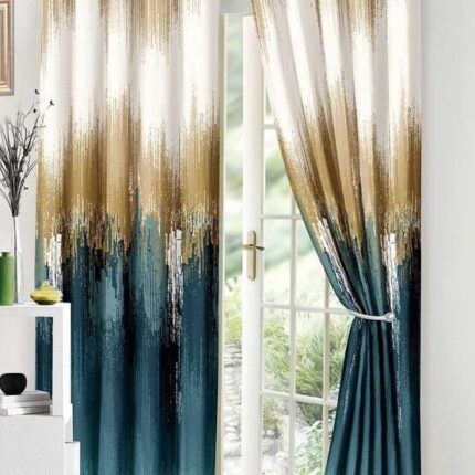 Lenjerie de pat bumbac finet – 6 piese + 2 Draperii, Model 16092