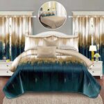 Lenjerie de pat bumbac finet – 6 piese + 2 Draperii, Model 16092 - imagine 2
