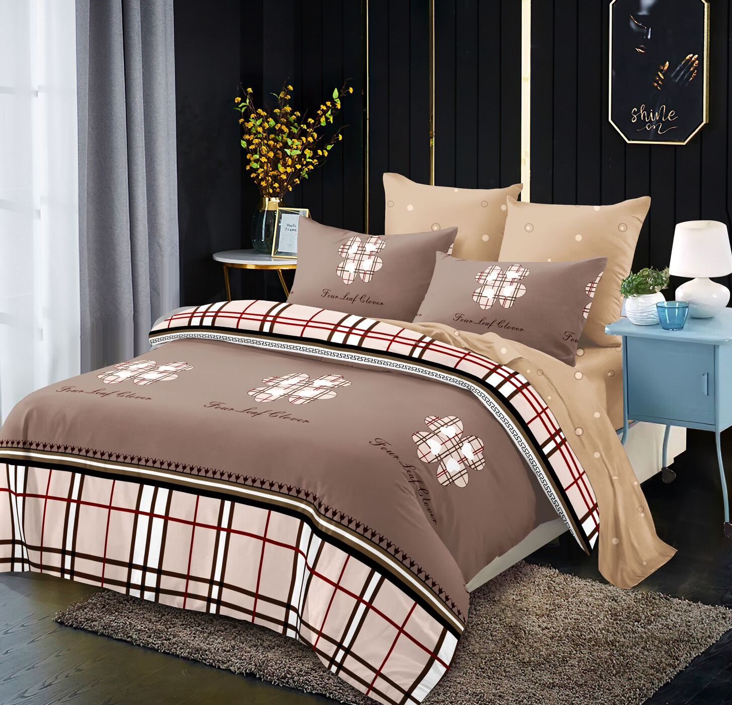 Lenjerie de pat bumbac finet – 6 piese, Model 11158 - imagine 2 Lenjerie de pat bumbac finet – 6 piese, Model 11158 - imagine 2