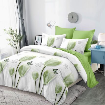 Lenjerie de pat bumbac finet – 6 piese, Model 12410 - imagine 2