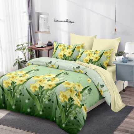 Lenjerie de pat bumbac finet – 6 piese, Model 12558 - imagine 2