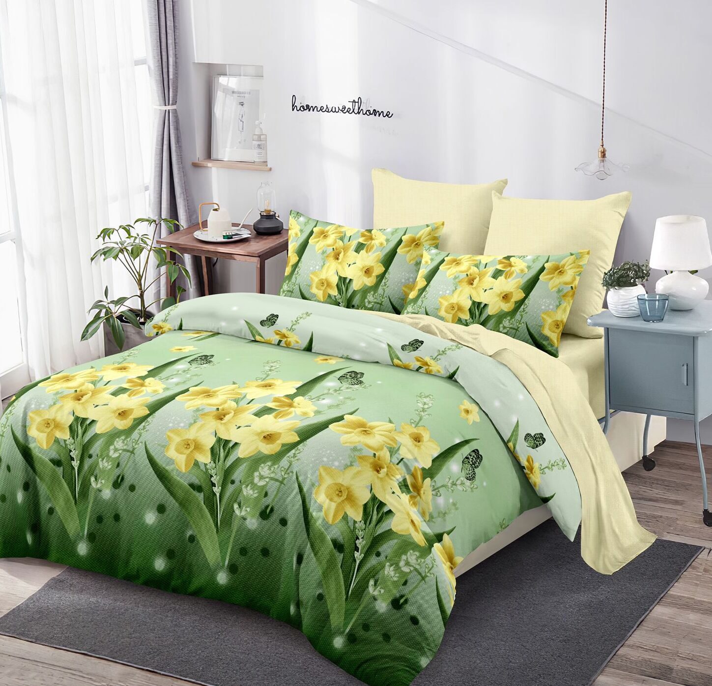 Lenjerie de pat bumbac finet – 6 piese, Model 12558 - imagine 2 Lenjerie de pat bumbac finet – 6 piese, Model 12558 - imagine 2