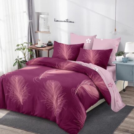 Lenjerie de pat bumbac finet – 6 piese, Model 14802 - imagine 2