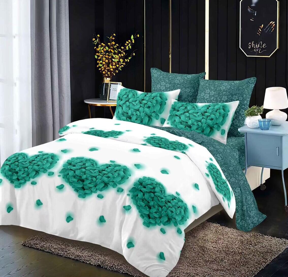 Lenjerie de pat bumbac finet – 6 piese, Model 16305 - imagine 2 Lenjerie de pat bumbac finet – 6 piese, Model 16305 - imagine 2