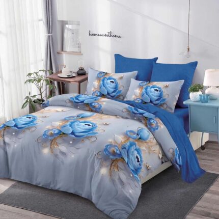 Lenjerie de pat bumbac finet – 6 piese, Model 16308 - imagine 2