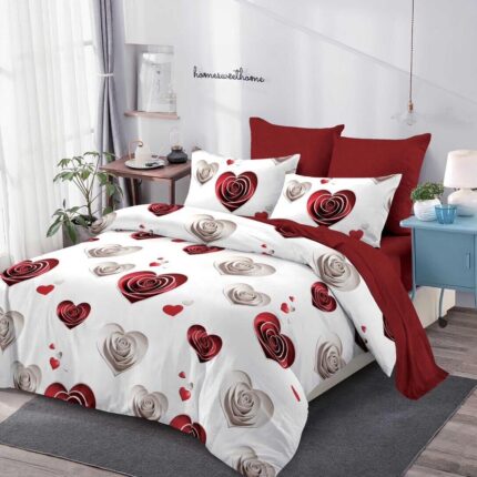 Lenjerie de pat bumbac finet – 6 piese, Model 16309 - imagine 2