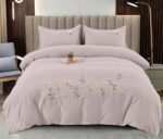 Lenjerie de pat bumbac finet Brodat de Lux – 4 piese, Model 6097 - imagine 2