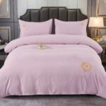 Lenjerie de pat bumbac finet Brodat de Lux – 4 piese, Model 6105 - imagine 2