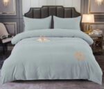 Lenjerie de pat bumbac finet Brodat de Lux – 4 piese, Model 6108 - imagine 2