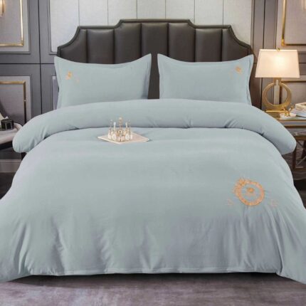 Lenjerie de pat bumbac finet Brodat de Lux – 4 piese, Model 6108 - imagine 2