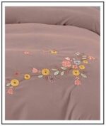 Lenjerie de pat bumbac finet Brodat de Lux – 4 piese, Model 6112