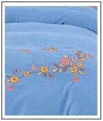Lenjerie de pat bumbac finet Brodat de Lux – 4 piese, Model 6113