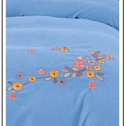 Lenjerie de pat bumbac finet Brodat de Lux – 4 piese, Model 6113