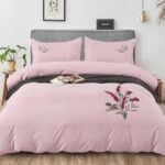 Lenjerie de pat bumbac finet Brodat de Lux – 4 piese, Model 8547 - imagine 2