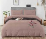 Lenjerie de pat bumbac finet Brodat de Lux – 4 piese, Model 8548 - imagine 2