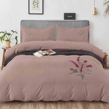 Lenjerie de pat bumbac finet Brodat de Lux – 4 piese, Model 8548 - imagine 2
