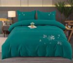 Lenjerie de pat bumbac finet Brodat de Lux – 4 piese, Model 8549 - imagine 2