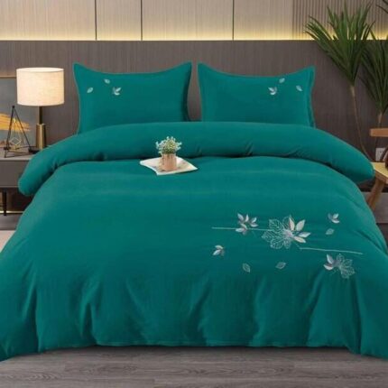 Lenjerie de pat bumbac finet Brodat de Lux – 4 piese, Model 8549 - imagine 2