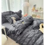 Lenjerie de pat bumbac finet creponat – 6 piese, Model 4983