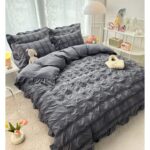 Lenjerie de pat bumbac finet creponat – 6 piese, Model 4983 - imagine 2