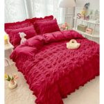 Lenjerie de pat bumbac finet creponat – 6 piese, Model 4984 - imagine 2