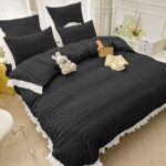 Lenjerie de pat bumbac finet creponat – 6 piese, Model 4986 - imagine 2