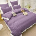 Lenjerie de pat bumbac finet creponat – 6 piese, Model 4990 - imagine 2