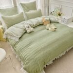 Lenjerie de pat bumbac finet creponat – 6 piese, Model 4992 - imagine 2