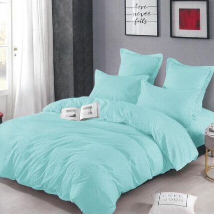 Lenjerie de pat bumbac finet creponat – 6 piese, Model 5071 - imagine 2