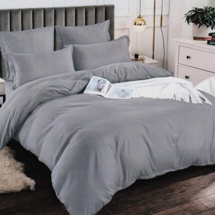 Lenjerie de pat bumbac finet creponat Premium – 6 piese, Model 13289