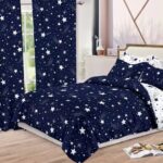 Lenjerie de pat bumbac finet cu elastic – 6 piese + 2 Draperii, Model 13912 - imagine 2