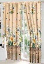 Lenjerie de pat bumbac finet cu elastic – 6 piese + 2 Draperii, Model 13914