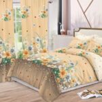 Lenjerie de pat bumbac finet cu elastic – 6 piese + 2 Draperii, Model 13914 - imagine 2